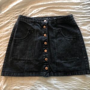 Black Stradivarius A-Line Skirt